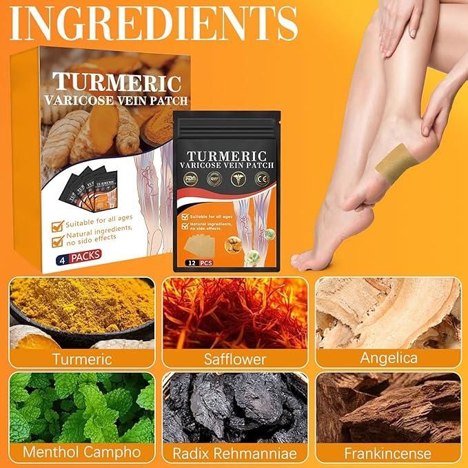 Turmeric Vericose Vein Patch || Buy 1 Get 1 FREE (Pack of 10 + 10) at ₹499